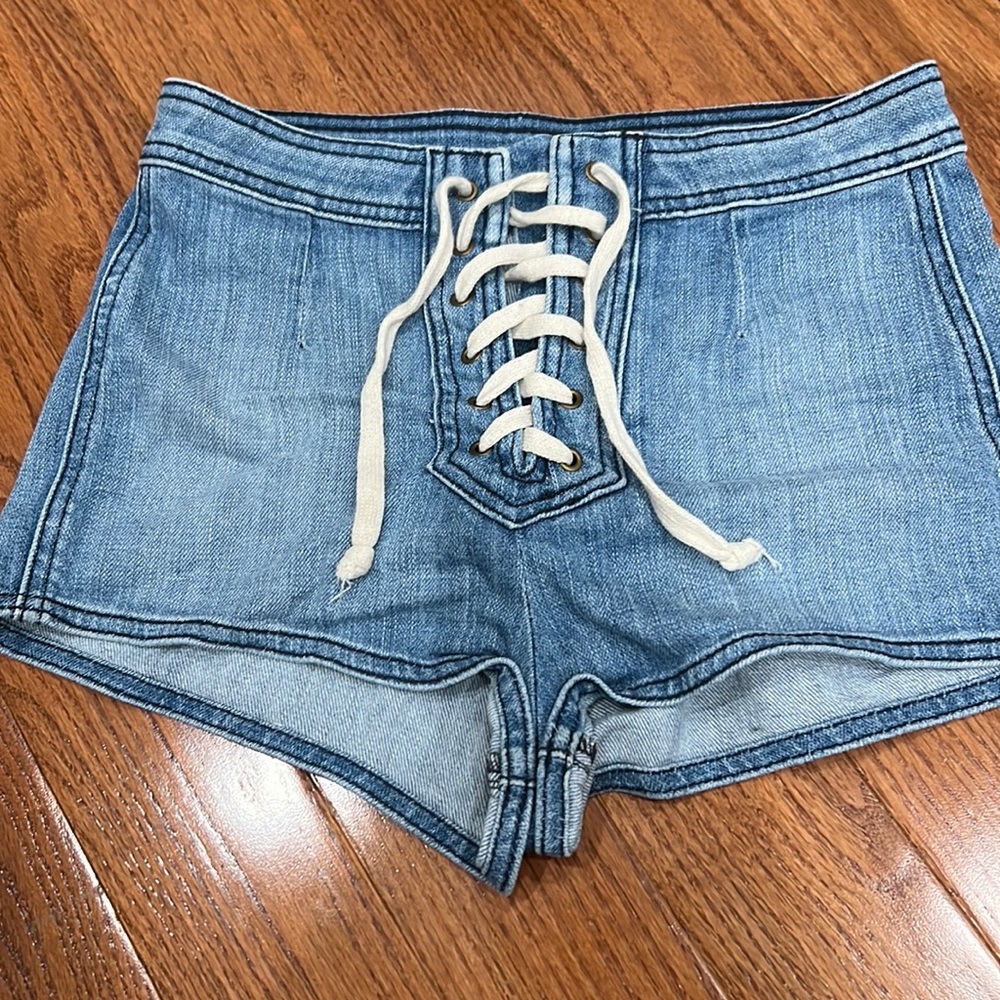 Jean shorts.